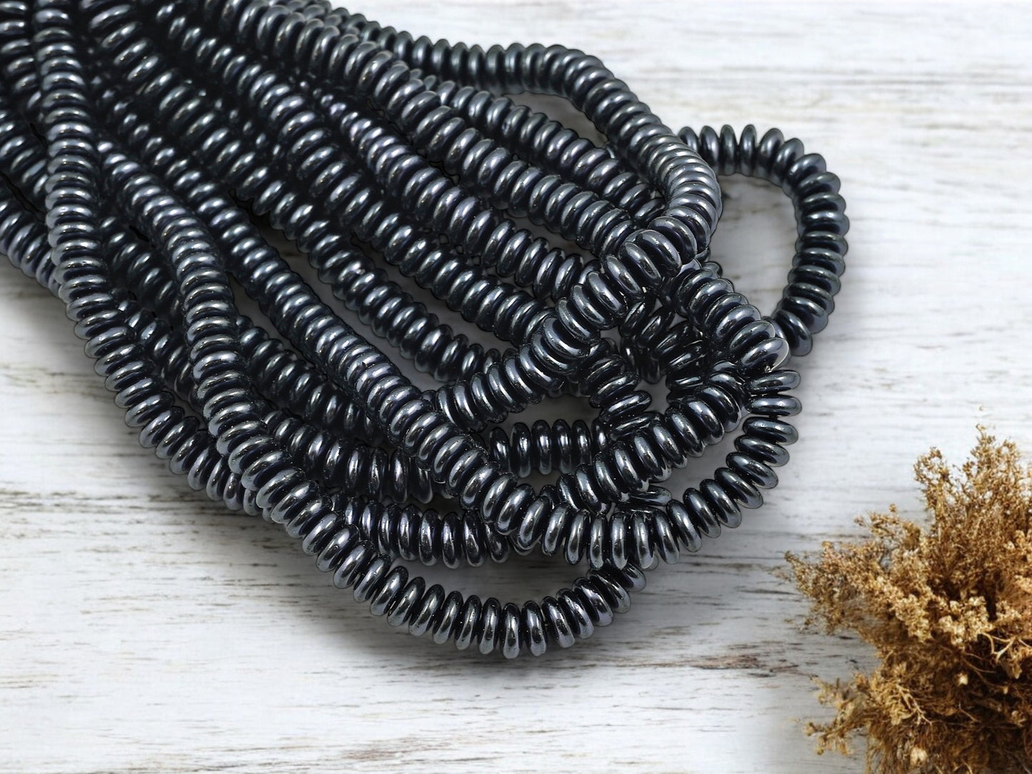 *100* 6x2mm Montana Pearl Smooth Rondelle Beads