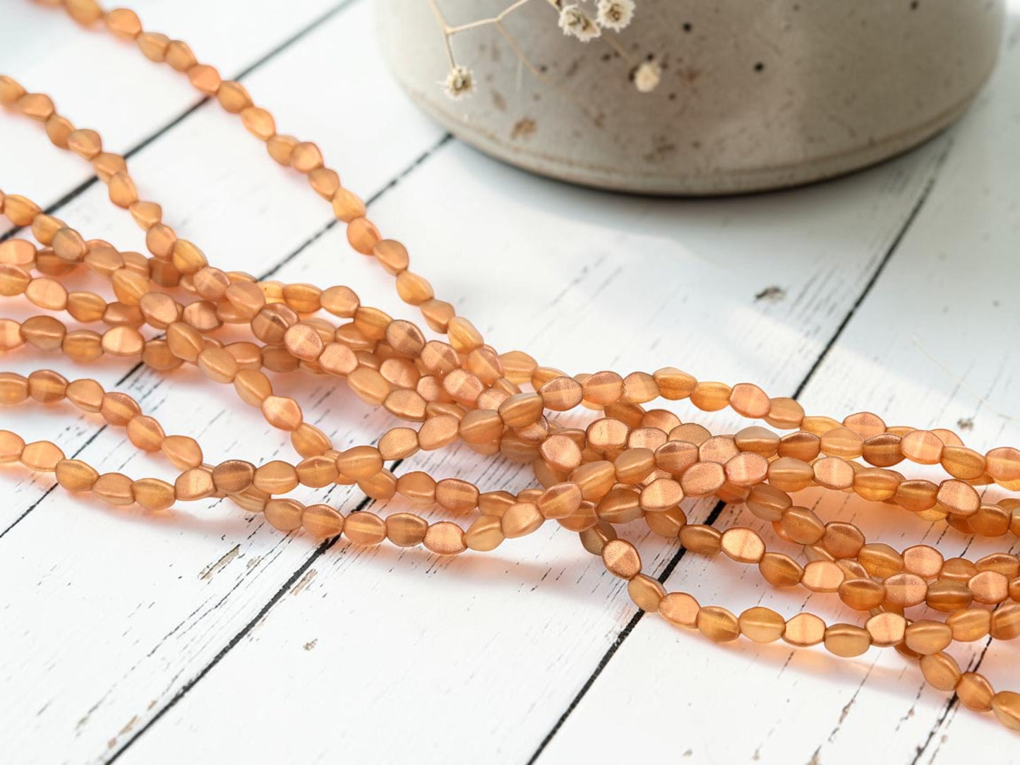 *35* 5x3mm Sandalwood Halo Pinch Beads