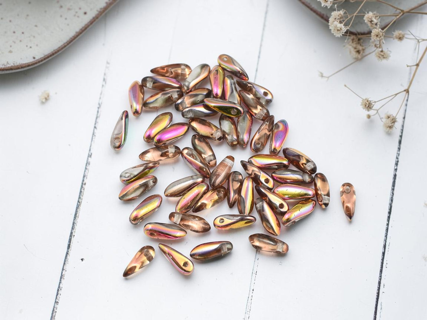 *50* 3x8mm Crystal Marea Small Dagger Beads