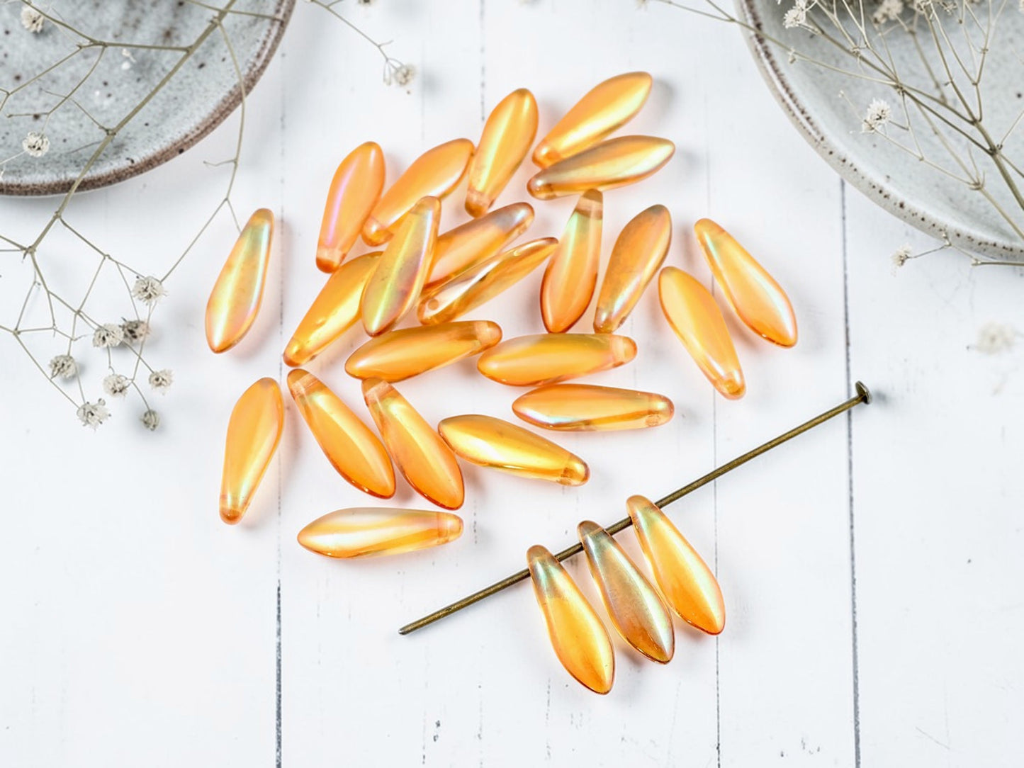 *25* 5x16mm Crystal Celsian Dagger Beads
