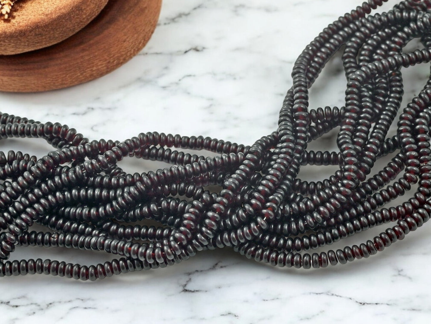 *100* 4mm Transparent Garnet Rondelle Spacer Beads