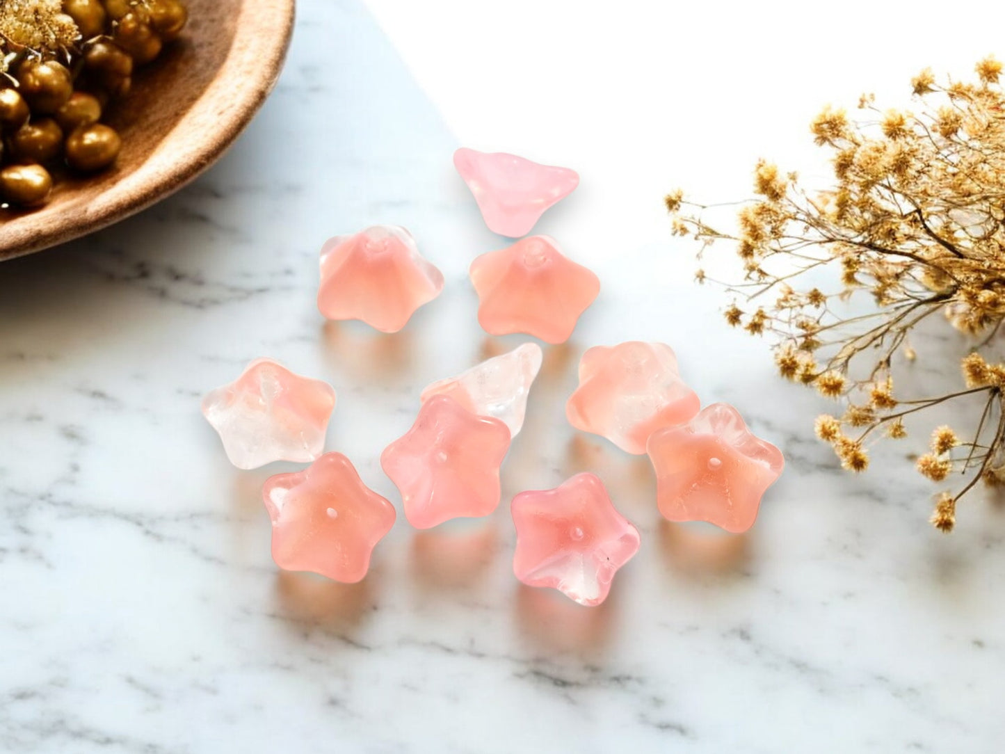 *25* 13x8mm Rosaline Crystal Trumpet Bell Flower Beads