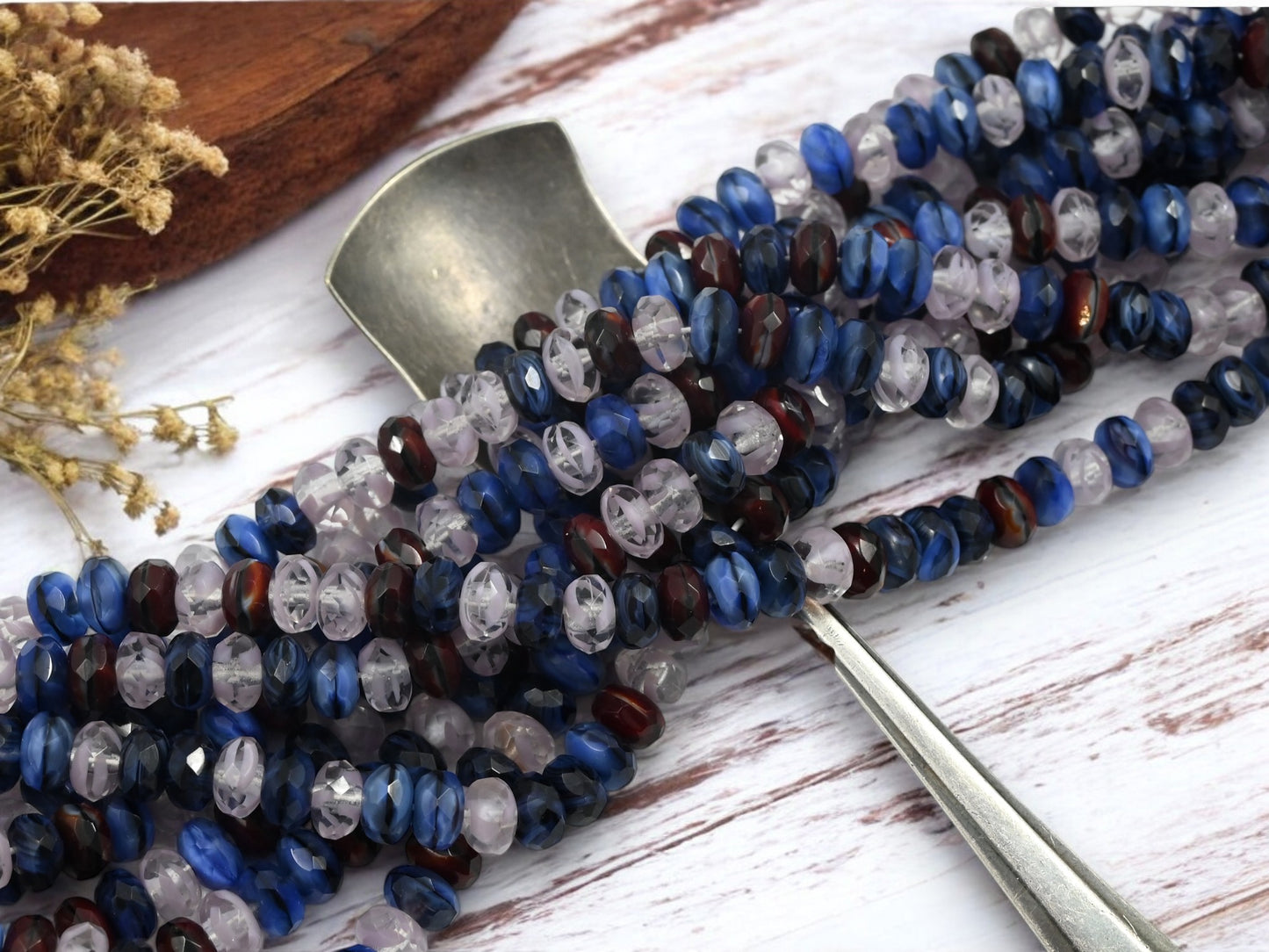 czech glass rondelle beads