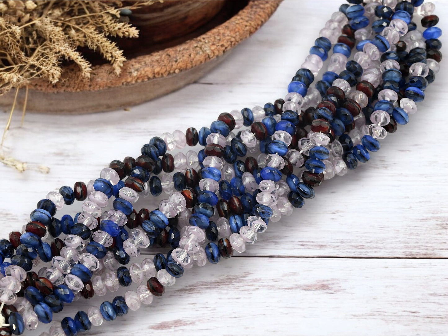 *50* 6x4mm Mixed Fire Polished Rondelle Beads