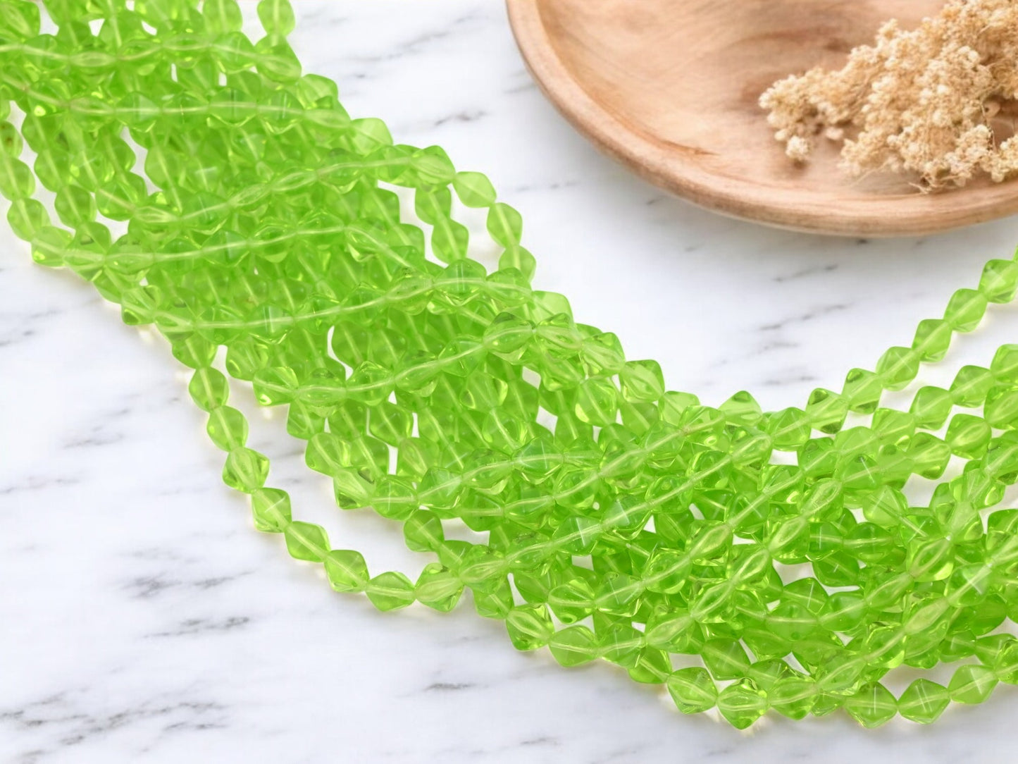 *50* 6mm Peridot Lucerna Bicone Beads