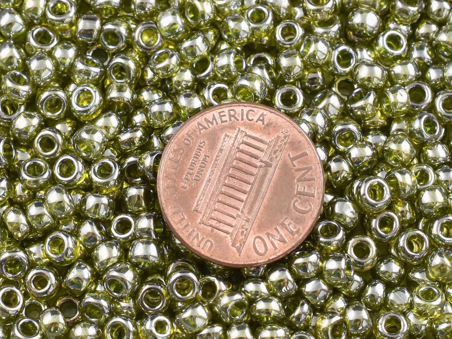 15G Gold Lustered Green Tea Toho 6/0 Seed Beads