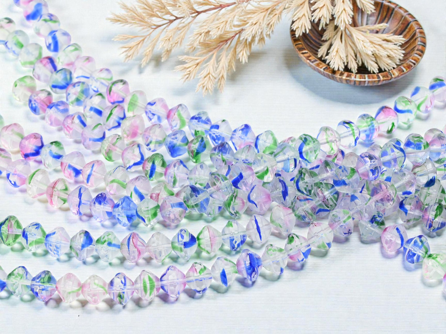 *27* 8x10mm Crystal Confetti Saturn Beads