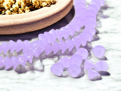 *25* 10x12mm Milky Alexandrite 3 Petal Bell Flower Beads