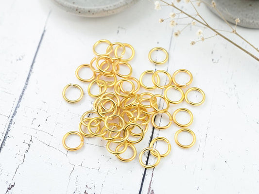 *50* 7mm Gold Plated 19 Gauge Open Jump Rings