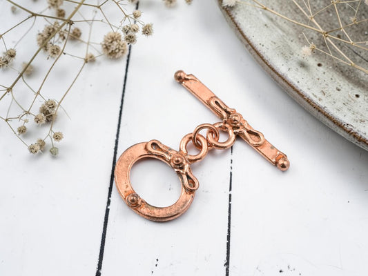 15x18mm Bali Copper Oval Shaped Toggle Clasp