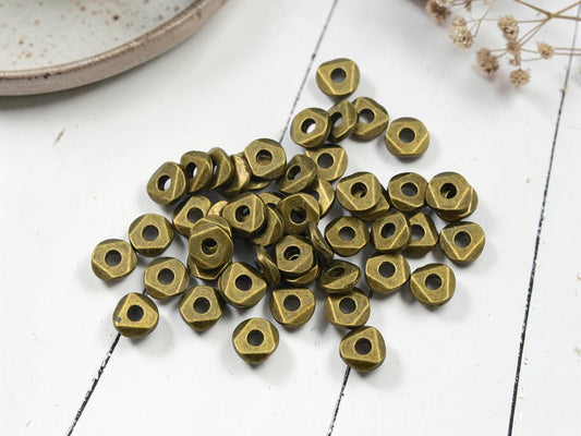 *50* 6mm Antique Bronze Triangular Rondelle Spacer Beads