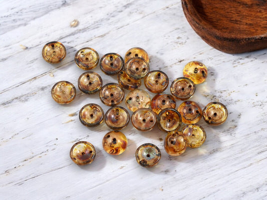 *25* 8mm Crystal Picasso 2 Hole Piggy Beads