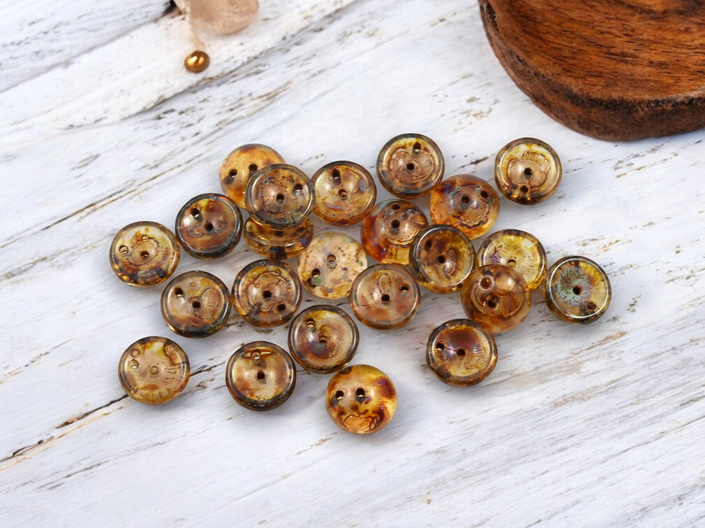 *25* 8mm Crystal Picasso 2 Hole Piggy Beads
