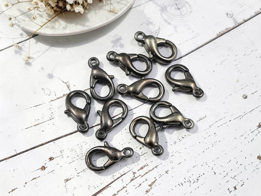 *10* 15x8mm Gunmetal Lobster Clasps