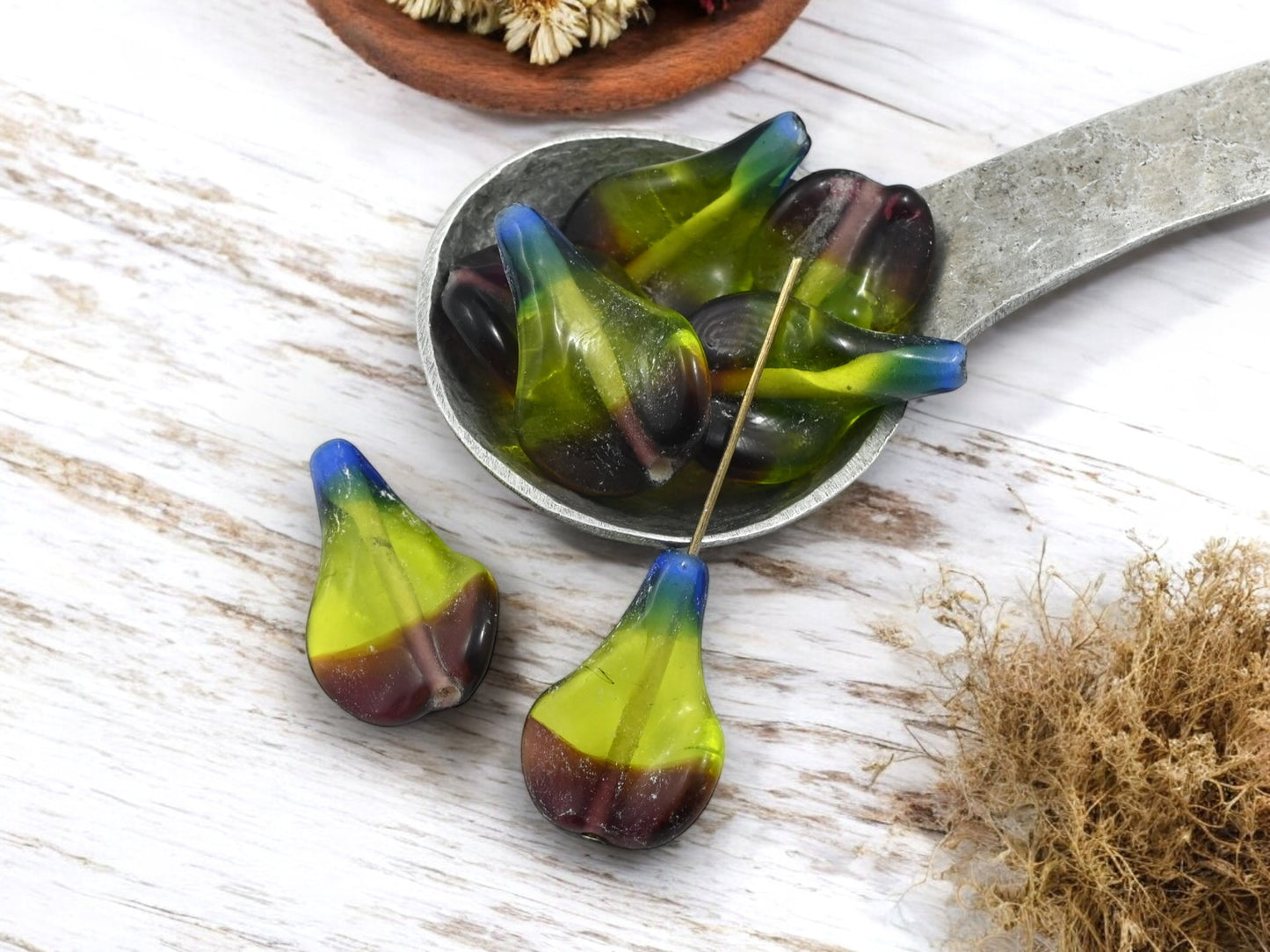 26x12mm Mixed Glass Czech Glass Lampwork Beads