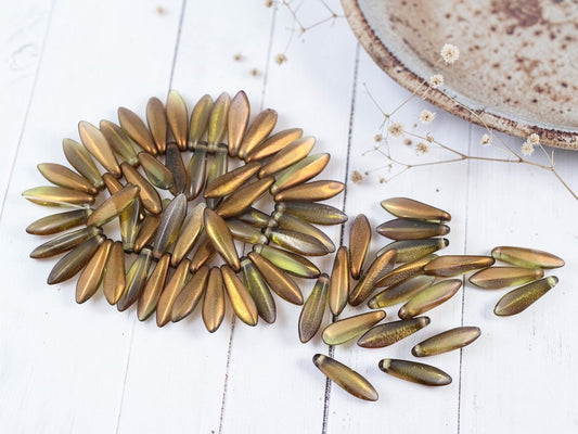 *50* 5x16mm Bronzed Olive Dagger Beads