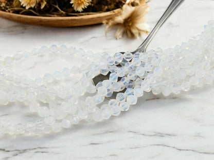 *50* 6mm Crystal Opaline Lucerna Bicone Beads