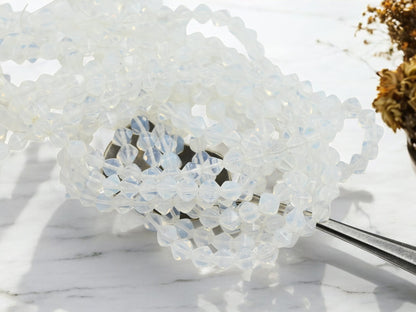 *50* 6mm Crystal Opaline Lucerna Bicone Beads