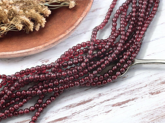 *120* 4mm Amethyst Berry Luster Round Druk Beads