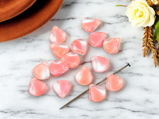 *12* 11x10mm Pink Crystal Briolette Drop Beads