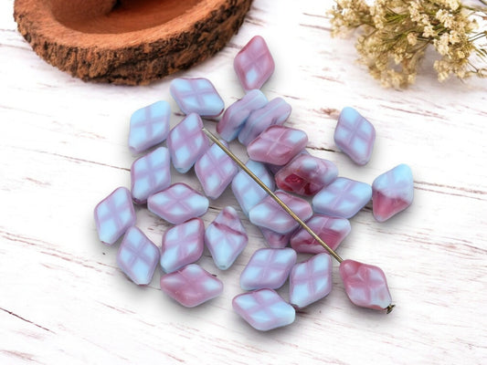 *12* 12x8mm Periwinkle Cranberry Table Cut Diamond Beads - LAST Pack