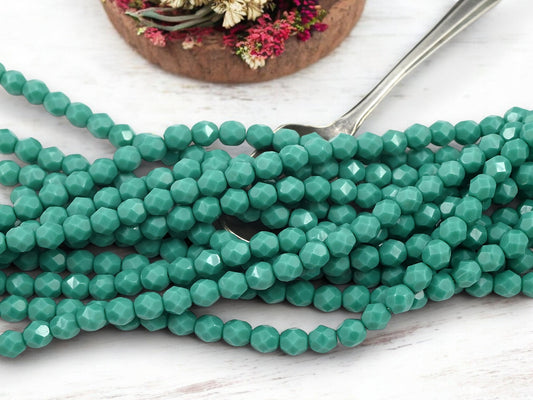 *25* 6mm Persian Turquoise Fire Polished Round Beads