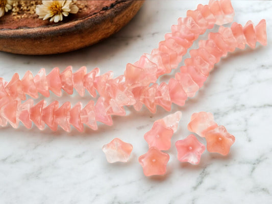 *25* 13x8mm Rosaline Crystal Trumpet Bell Flower Beads