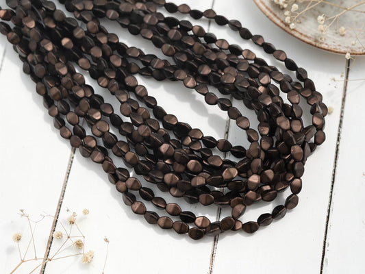 *50* 5x3mm Matte Dark Bronze Pinch Beads