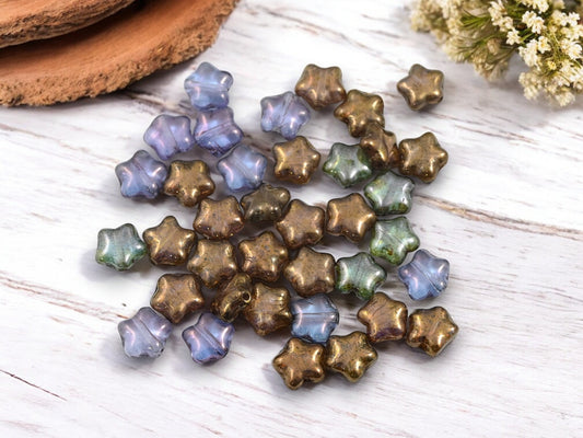 *50* 8mm Mixed Luster Star Beads