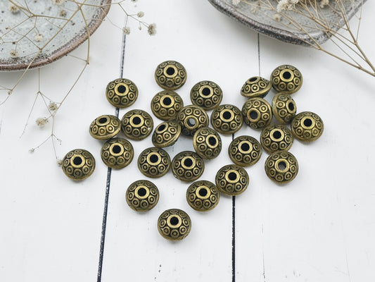 *100* 6x4mm Antique Bronze Rondelle Spacer Beads