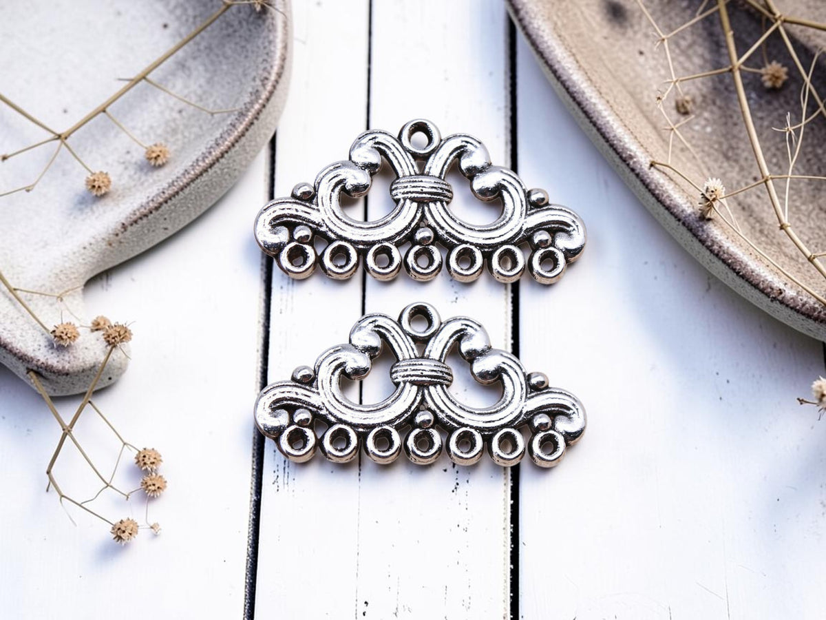 *10* 14x28mm Antique Silver Chandelier Components