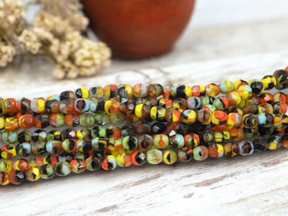 *25* 6mm "Mod Squad" Fire Polished Round Beads