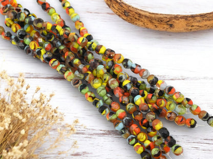 *25* 6mm "Mod Squad" Fire Polished Round Beads