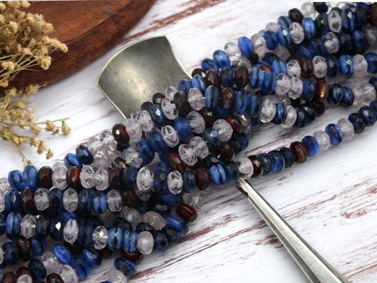 czech glass rondelle beads