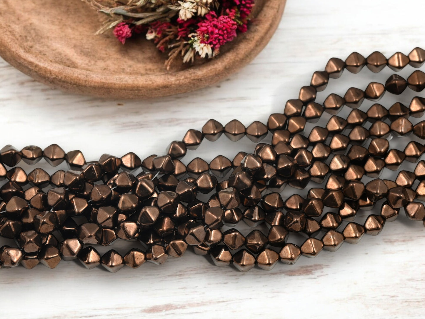 *50* 6mm Dark Bronze Lucerna Bicone Beads