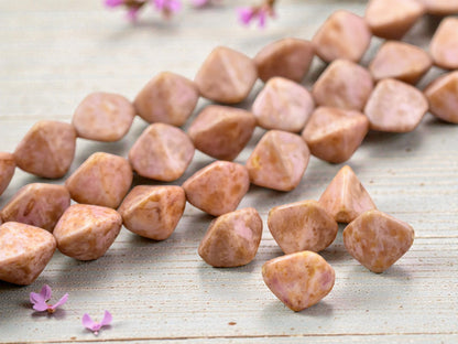 *13* 11mm Bronzed Rose Pink Picasso Large Pinch Beads