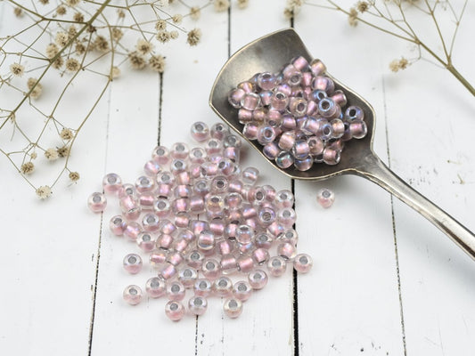 15G Gold Lined Crystal Rose Toho 6/0 Seed Beads - TR-06-267