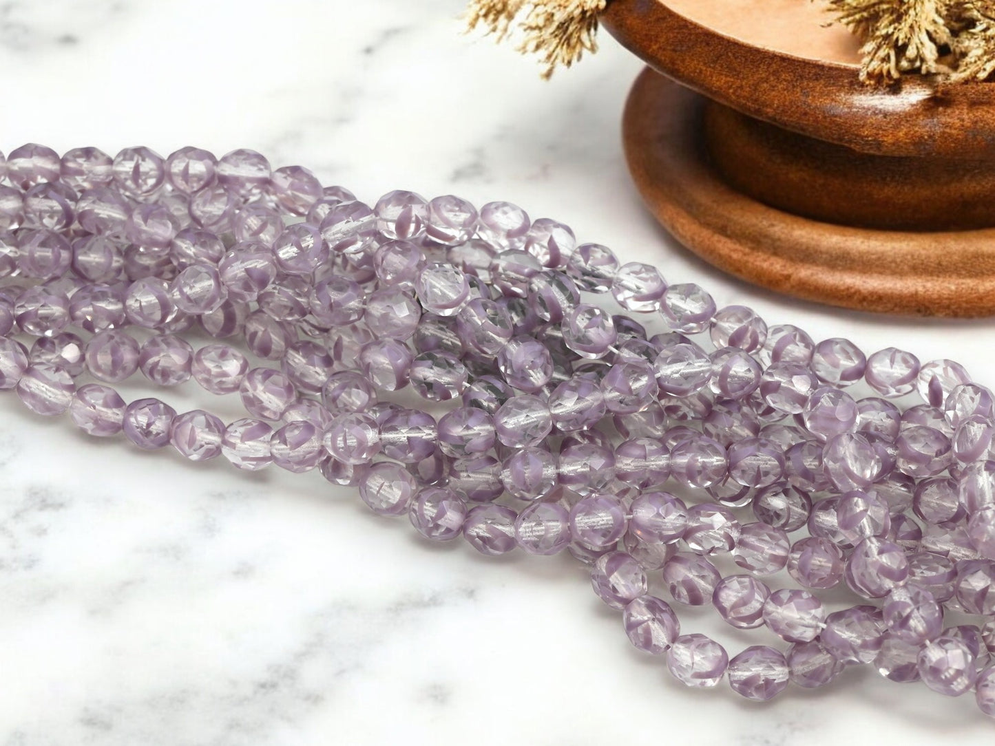 *20* 8mm Amethyst Crystal Fire Polished Round Beads