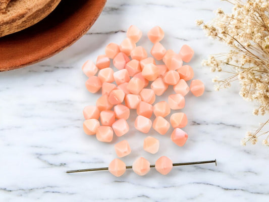 *50* 6mm Peaches + Cream Lucerna Bicone Beads