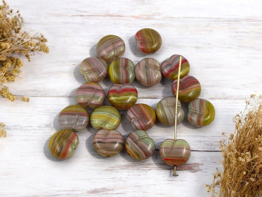 *25* 11x12 Blended Hurricane Glass Fruit Beads