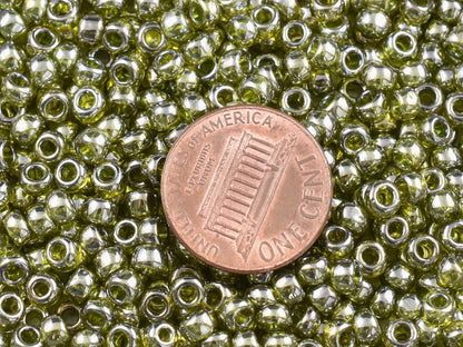 15G Gold Lustered Green Tea Toho 6/0 Seed Beads