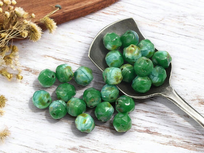 *25* 8mm Blended Turquoise Picasso Baroque Round Beads