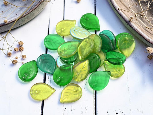 *25* 18x13mm Top Hole Leaf Bead  Mix