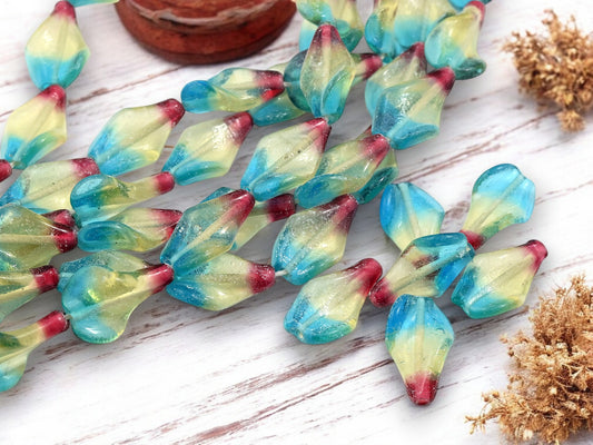 *6* 26x12mm Mixed Glass Czech Glass Lampwork Beads