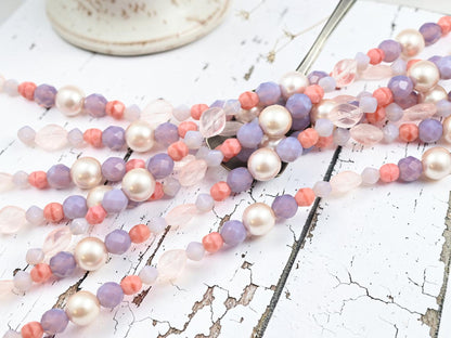 Pink + Purple Mixed Designer Strands - 8" Strand