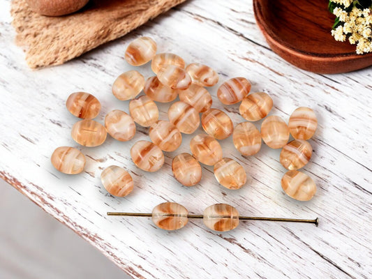 *50* 7x9mm Red Topaz Crystal Flat Oval Beads