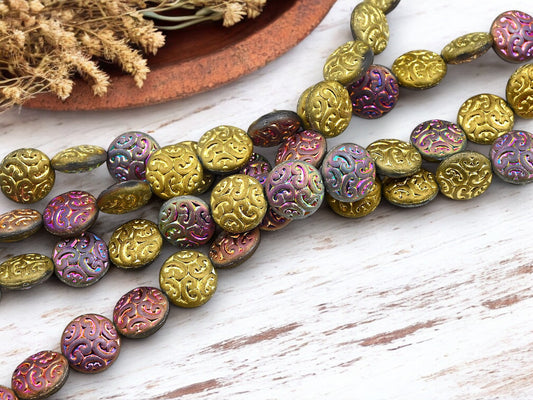 *14* 13mm Matte California Purple Paisley Button Beads