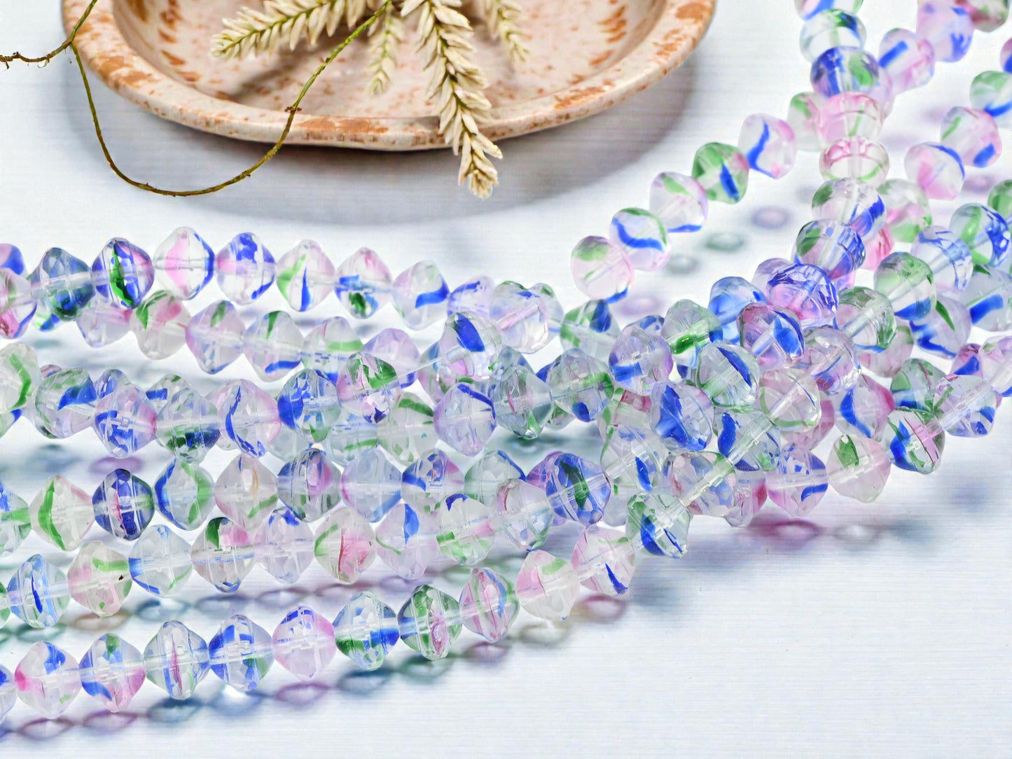*27* 8x10mm Crystal Confetti Saturn Beads