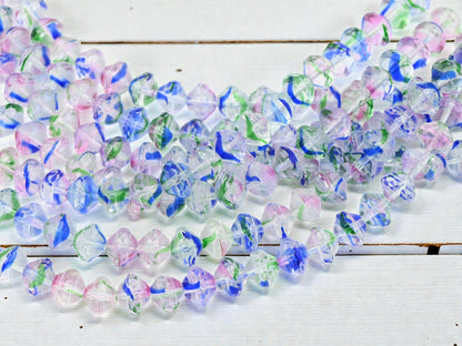 *27* 8x10mm Crystal Confetti Saturn Beads