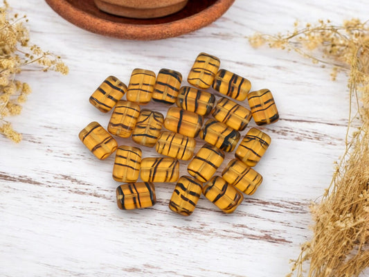 *24* 12x8mm Topaz Tortoise Table Cut Rectangle Beads